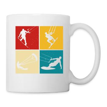 Kite Surfing, Kite Board, Lifestyle Vintage Design - Mug - white - Right