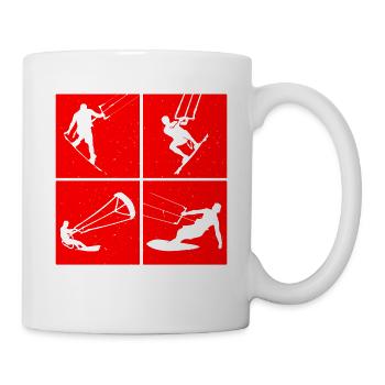 Kite Surfing, Kite Board, Lifestyle Vintage Design - Mug - white - Right