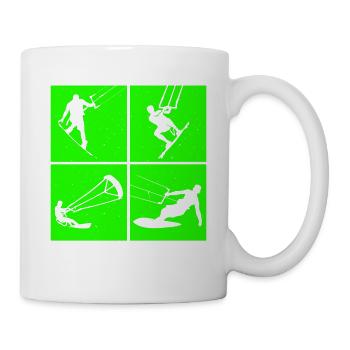 Kite Surfing, Kite Board, Lifestyle Vintage Design - Mug - white - Right