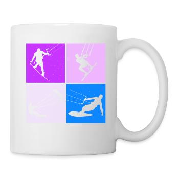 Kite Surfing, Kite Board, Lifestyle Vintage Design - Mug - white - Right