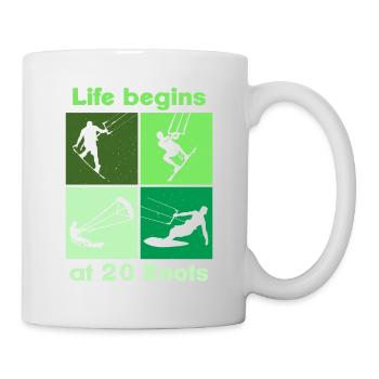 La vie commence à 20 nœuds, Lifestyle Vintage Design - Mug blanc - blanc - Droite