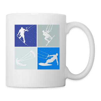 Kite Surfing, Kite Board, Lifestyle Vintage Design - Mug - white - Right