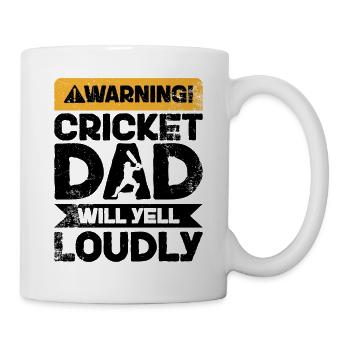 Warnung Schreien - Cricket Dad - Tasse - Weiß - Rechts