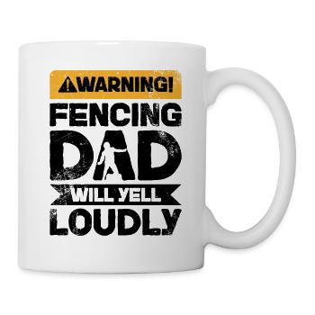 Warnschrei - Fechten Papa - Tasse - Weiß - Rechts