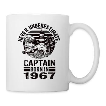 Never Underestimate Captain born in 1967 - Mug - white - Right