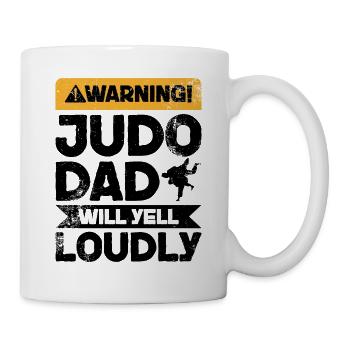 Warnschrei - Judo Papa - Tasse - Weiß - Rechts