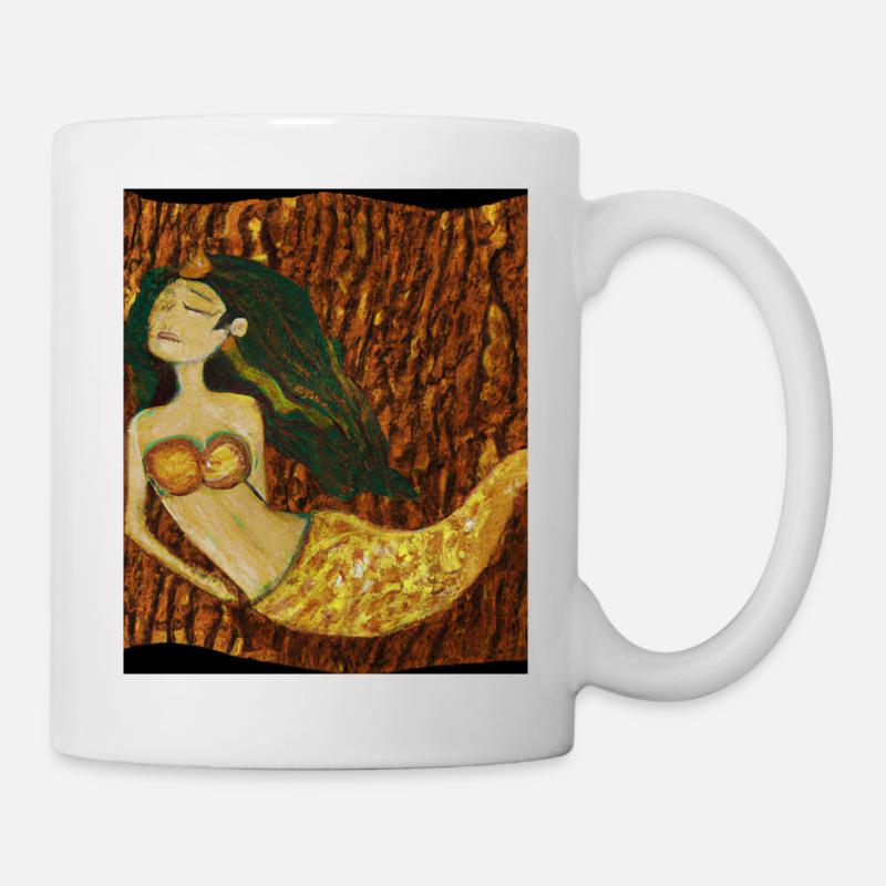 Meerjungfrau Portrait Gustav Klimt Style - Tasse - Weiß