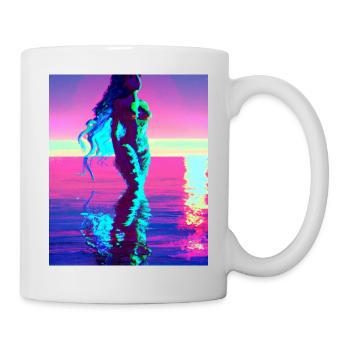 Mermaid Portrait 80s Retro - Mug - white - Right