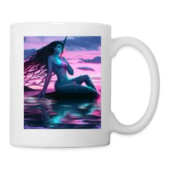 Mermaid Portrait 80s Retro - Mug - white - Right
