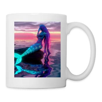 Mermaid Portrait 80s Retro - Mug - white - Right