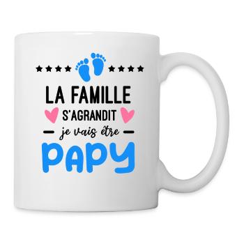 Annonce grossesse famille s'agrandit - Mug blanc - blanc - Droite