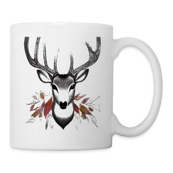Deer's head in autumn Deer Antlers Goat Fawn 1 - Mug - white - Right