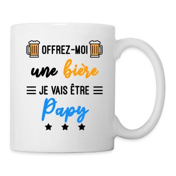 offrez moi bière Papy naissance - Mug blanc - blanc - Droite