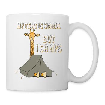 GIRAFE CAMPING MA TENTE EST PETITE MAIS JE CAMPE - Mug blanc - blanc - Droite