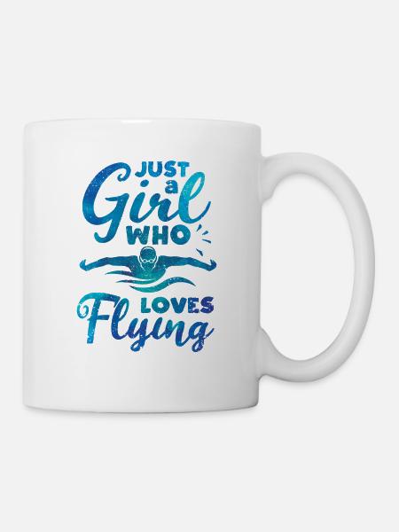 Natation Drôle Nageurs Fille Juste une Fille - Mug blanc - blanc