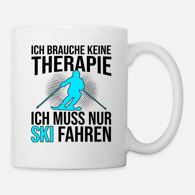Ski Therapie Spruch - Tasse - Weiß