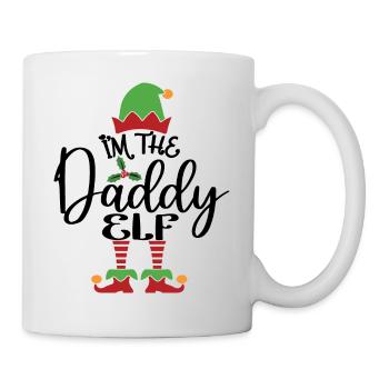 Papa Elf Niedliches lustiges passendes Weihnachtskostüm - Tasse - Weiß - Rechts