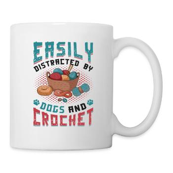 Facilement distrait par les chiens et le crochet. - Mug blanc - blanc - Droite