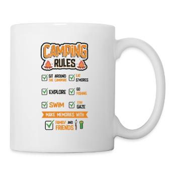 Camping rules, camping holidays, outdoor, campers. - Mug - white - Right