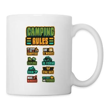 Camping rules, camping holidays, outdoor, campers. - Mug - white - Right