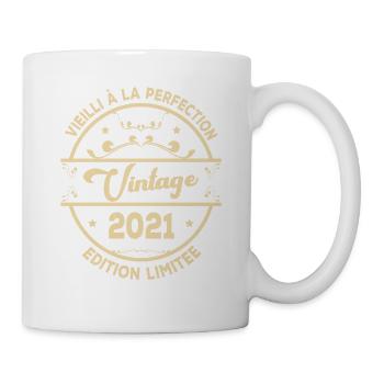 Vintage 2021 Idée Cadeau D Anniversaire Rétro 2021 - Mug blanc - blanc - Droite