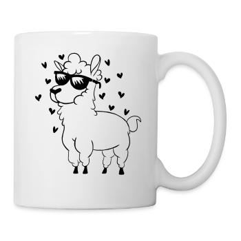 Llama Alpaca Hearts - Animal Llama Farmer Alpaca - Mug - white - Right