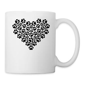 Dog Paw Heart - Baby Dog Paw Heart - Dog Paw - Mug - white - Right