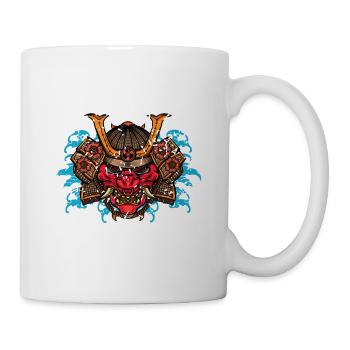 Génial ONI japonais Samurai Demon Halloween - Mug blanc - blanc - Droite
