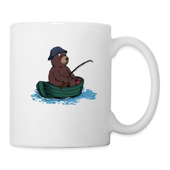 Bär beim Angeln - Angler - Tasse - Weiß - Rechts