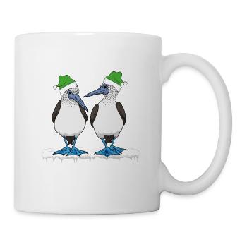 Oiseaux marins Noël à pieds bleus - Mug blanc - blanc - Droite