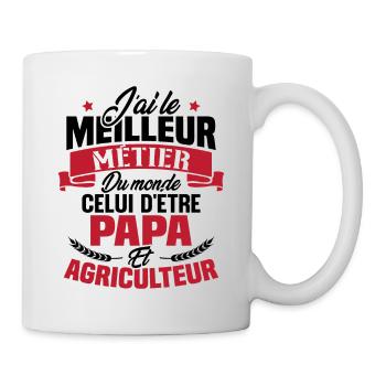 Papa et Agriculteur - Cadeau papa agriculteur - Mug blanc - blanc - Droite