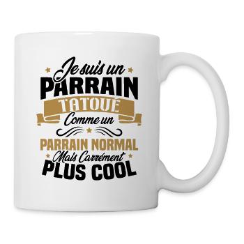 J'ai un parrain tatoué comme un parrain normal - Mug blanc - blanc - Droite