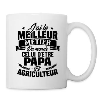 Papa et Agriculteur - Cadeau papa agriculteur - Mug blanc - blanc - Droite