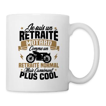 Je suis un retraité motard un retraité normal - Mug blanc - blanc - Droite