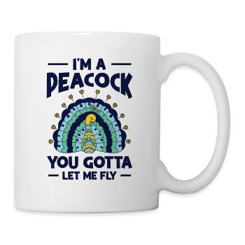 Peacock Flying Inspirante Nature Peacock Fan - Mug blanc - blanc - Droite