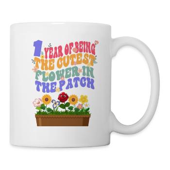 1 year the sweetest flower in the bed gardener - Mug - white - Right