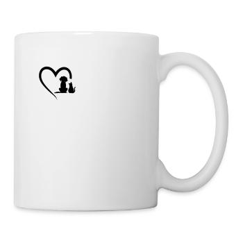 Dog Puppy Dog Cat Heart Dog Lover - Cat & Dog - Mug - white - Right