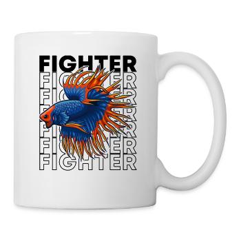Betta Fish Siamesischer Kampffisch im Stil der 80er Jahre - Tasse - Weiß - Rechts