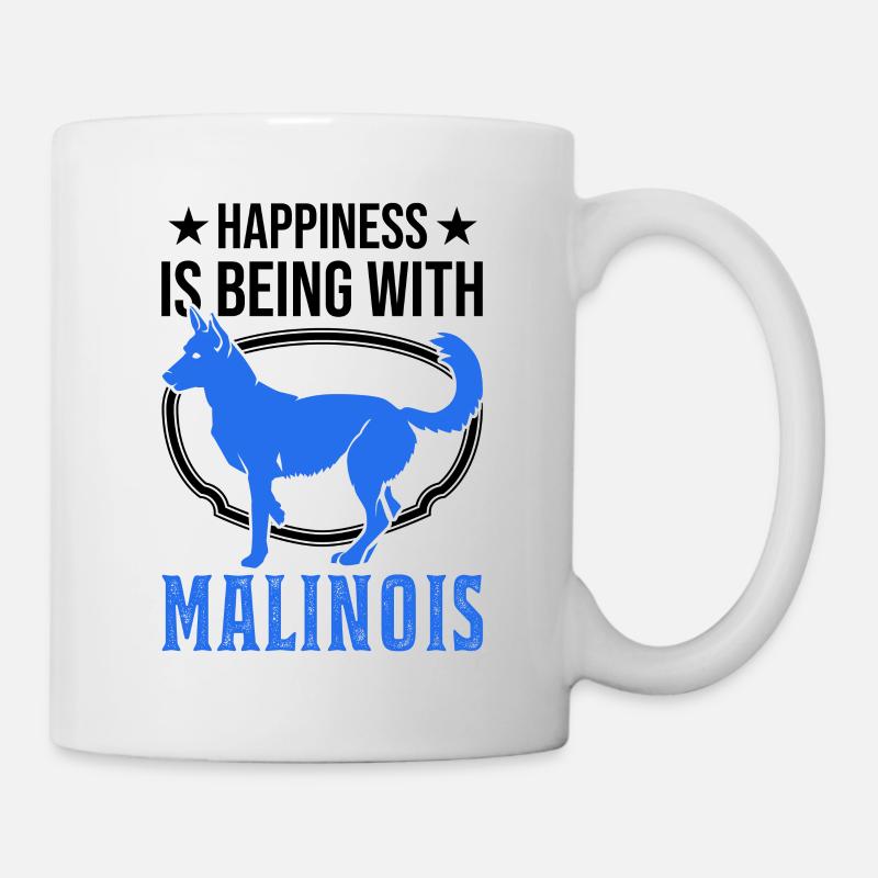 Malinois Bonheur Mechelse Herder - Mug blanc - blanc