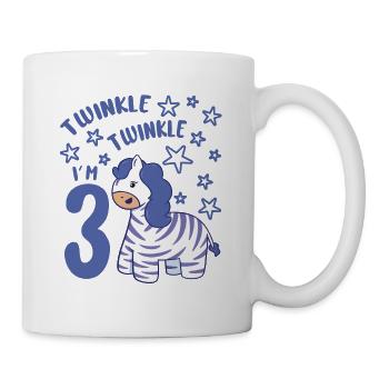 3ème anniversaire Fille Zebra 3 ans Bday Party - Mug blanc - blanc - Droite