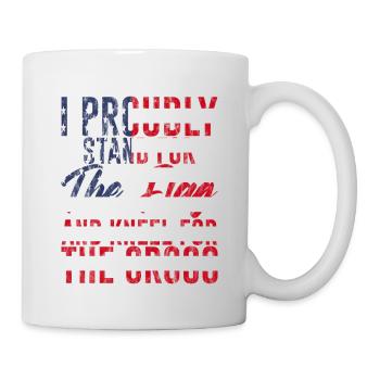 I Proudly Stand For The Flag Kneel For The Cross 3 - Tasse - Weiß - Rechts