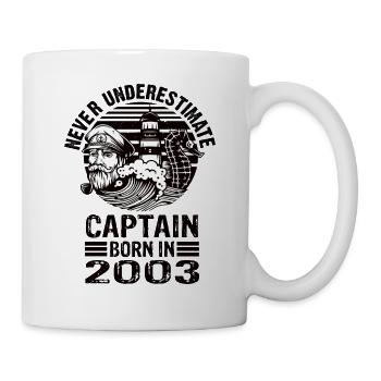 Never Underestimate Captain born in 2003 - Mug - white - Right