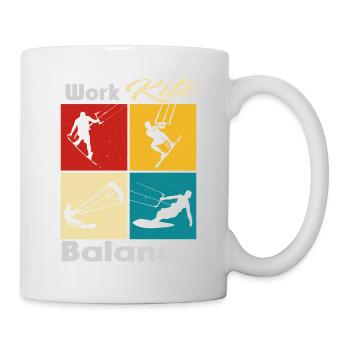 Work Kite Balance. Lifestyle Vintage Design, Work - Mug - white - Right