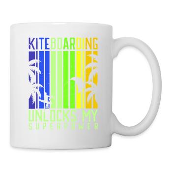 Le kitesurf déverrouille mon style de vie Superpower - Mug blanc - blanc - Droite
