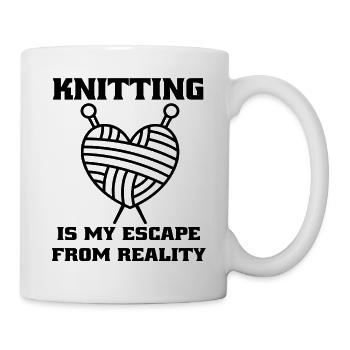 Knitting Tailoring Girl Sewing Gift Crochet - Mug - white - Right