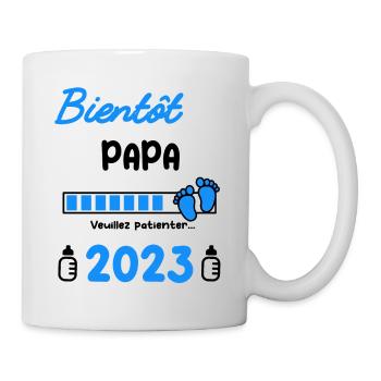 Annonce grossesse bientôt Papa 2023 - Mug blanc - blanc - Droite
