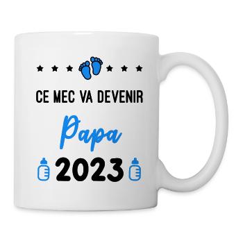 homme devenir Papa 2023 naissance - Mug blanc - blanc - Droite