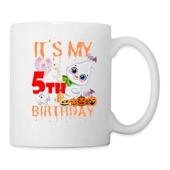 It's My 5th Birthday Halloween Birthday Ghosts - Mug - white - Right