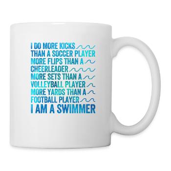 Ich bin ein Schwimmer Lustig Schwimmen Pool - Tasse - Weiß - Rechts