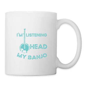 I Play My Banjo Musician Guitar Bluegrass - Mug - white - Right